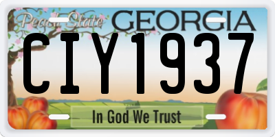 GA license plate CIY1937