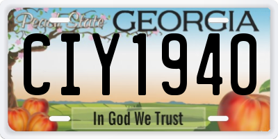 GA license plate CIY1940