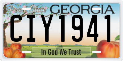 GA license plate CIY1941