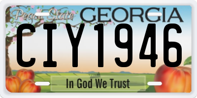 GA license plate CIY1946