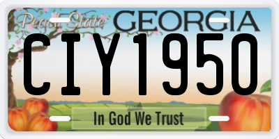 GA license plate CIY1950