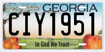 GA license plate CIY1951
