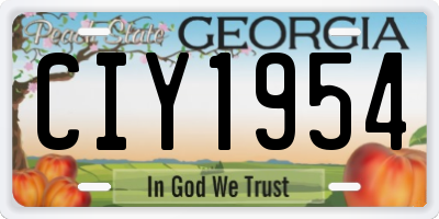 GA license plate CIY1954