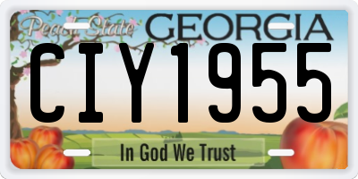 GA license plate CIY1955