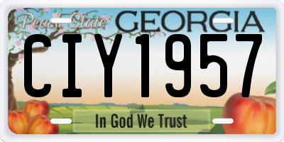 GA license plate CIY1957
