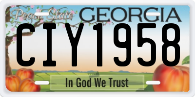 GA license plate CIY1958