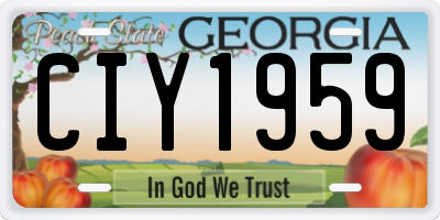 GA license plate CIY1959