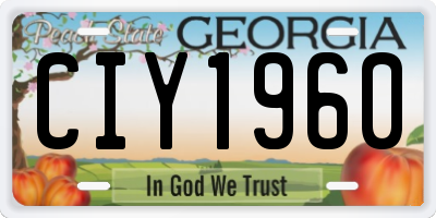 GA license plate CIY1960