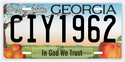 GA license plate CIY1962