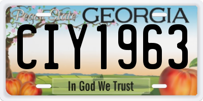 GA license plate CIY1963