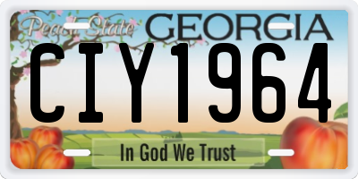 GA license plate CIY1964