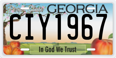 GA license plate CIY1967