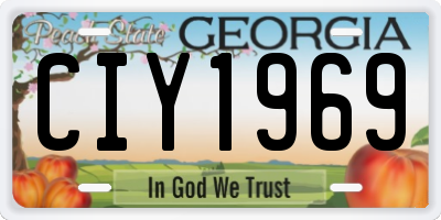 GA license plate CIY1969