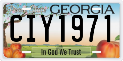 GA license plate CIY1971