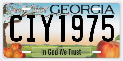 GA license plate CIY1975