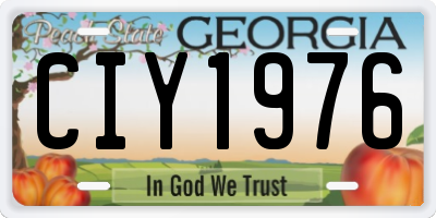 GA license plate CIY1976