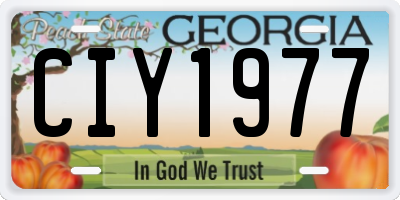 GA license plate CIY1977