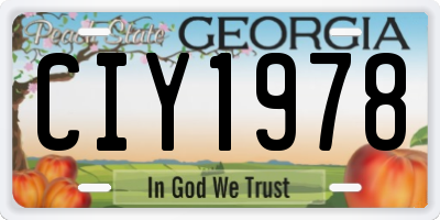 GA license plate CIY1978