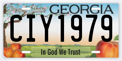 GA license plate CIY1979