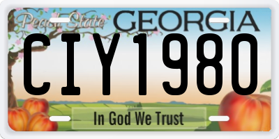 GA license plate CIY1980