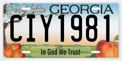 GA license plate CIY1981