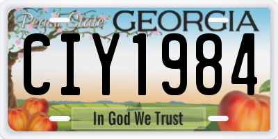 GA license plate CIY1984