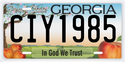GA license plate CIY1985