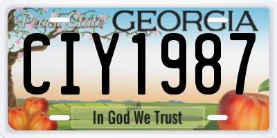 GA license plate CIY1987