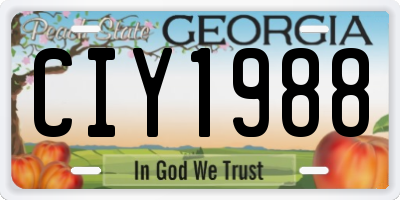 GA license plate CIY1988