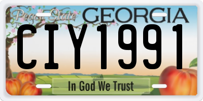 GA license plate CIY1991