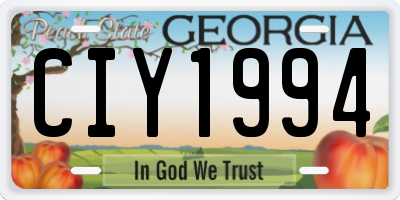 GA license plate CIY1994