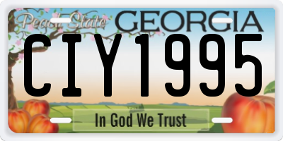 GA license plate CIY1995