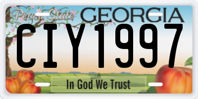 GA license plate CIY1997