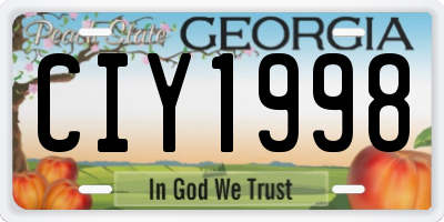 GA license plate CIY1998