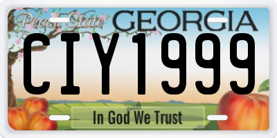 GA license plate CIY1999