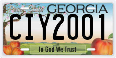 GA license plate CIY2001