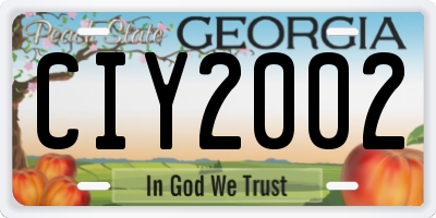 GA license plate CIY2002