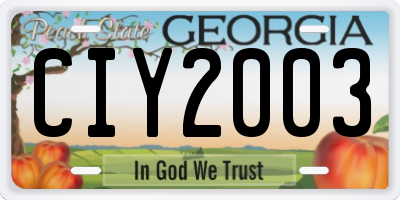 GA license plate CIY2003