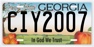 GA license plate CIY2007