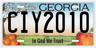 GA license plate CIY2010