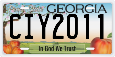 GA license plate CIY2011