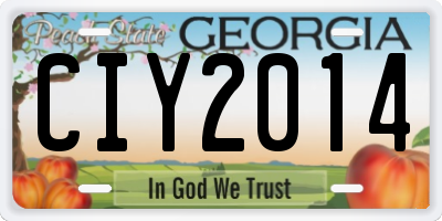 GA license plate CIY2014