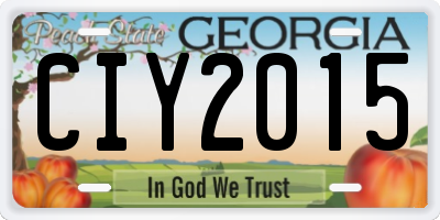 GA license plate CIY2015