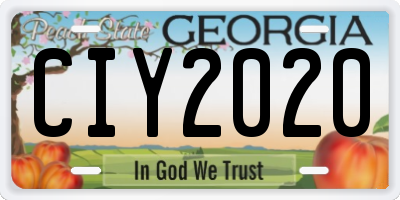 GA license plate CIY2020