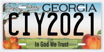 GA license plate CIY2021