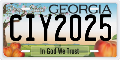 GA license plate CIY2025