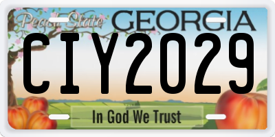 GA license plate CIY2029