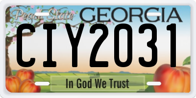 GA license plate CIY2031