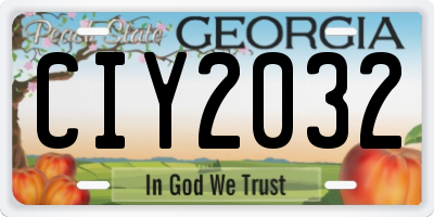 GA license plate CIY2032