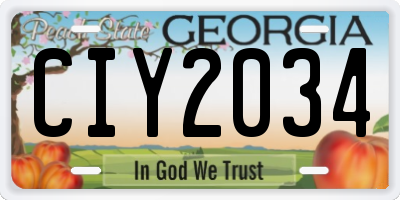 GA license plate CIY2034